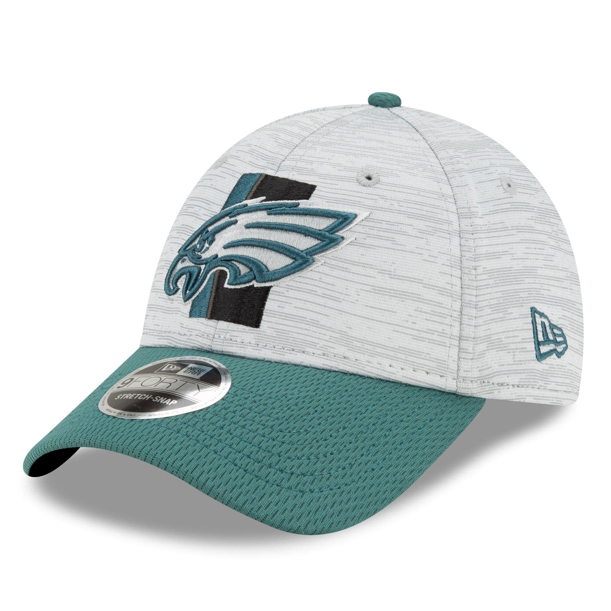 New Era Caps Philadelphia Eagles New Era NFL 2021 Training Camp 9FORTY Curve Stretch Snapback Hat - Grey