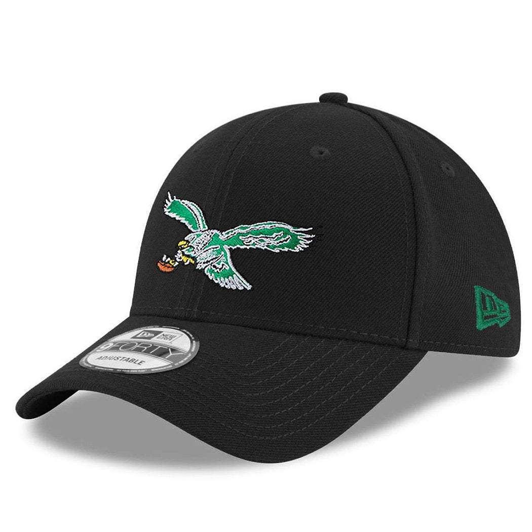 New Era Caps Philadelphia Eagles New Era NFL Throwback 9FORTY Snapback Curve Hat - Black