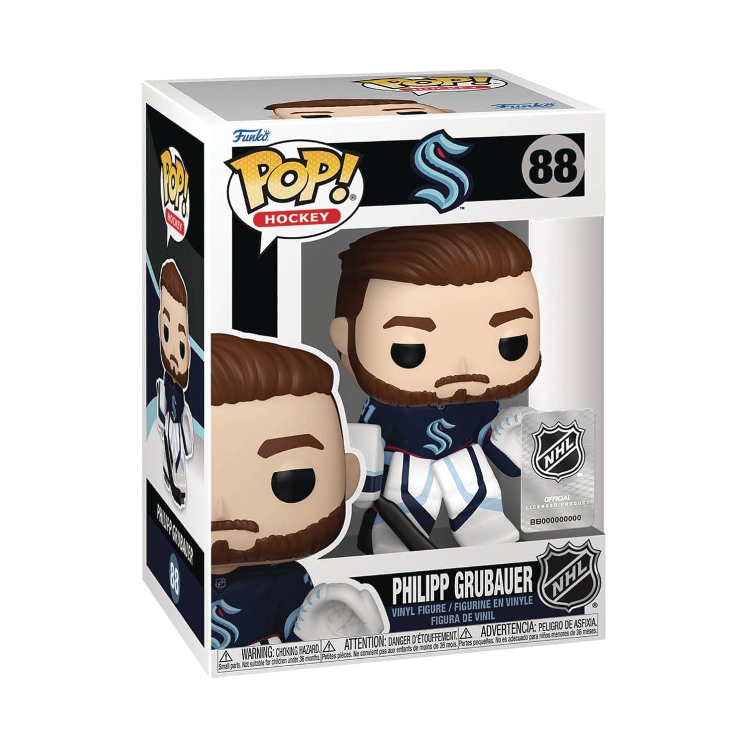 Funko Figures Philipp Grubauer Seattle Kraken Funko NHL Pop 3.75" Figure - Navy