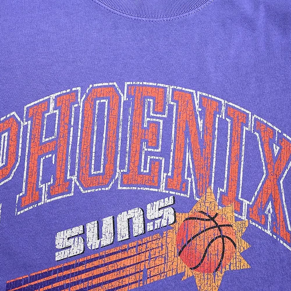 Mitchell And Ness T-Shirts Phoenix Suns Mitchell & Ness NBA HWC Arch Vintage Oversized T-Shirt - Faded Purple