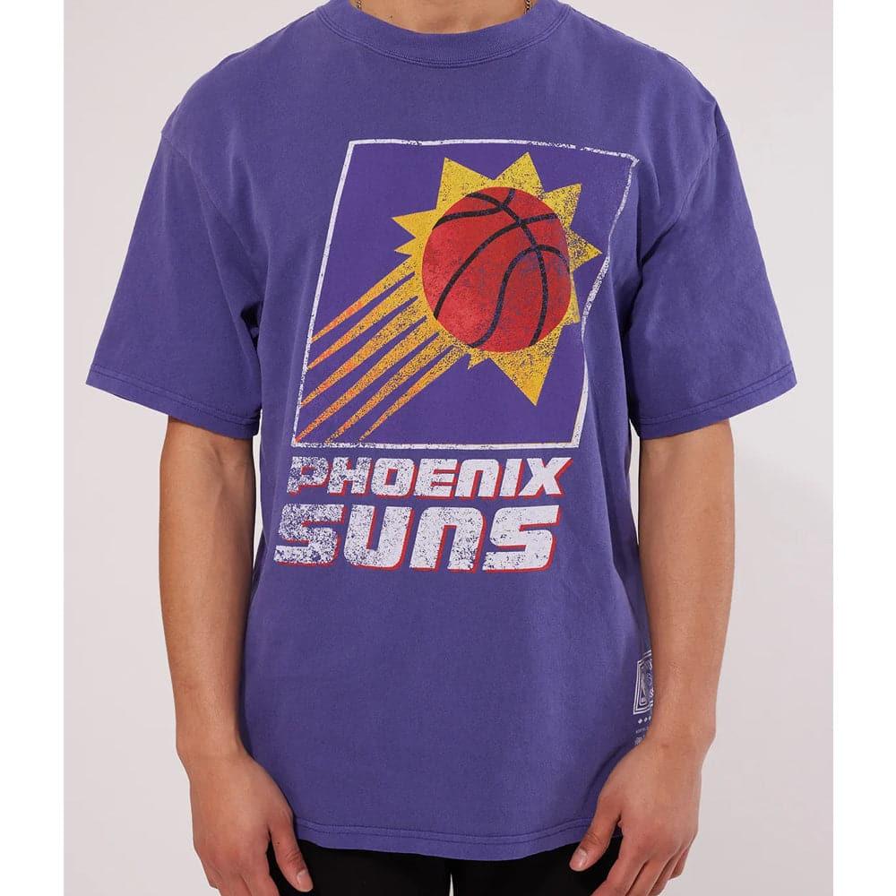 Mitchell And Ness T-Shirts Phoenix Suns Mitchell & Ness NBA HWC Big Logo Vintage T-Shirt - Faded Purple