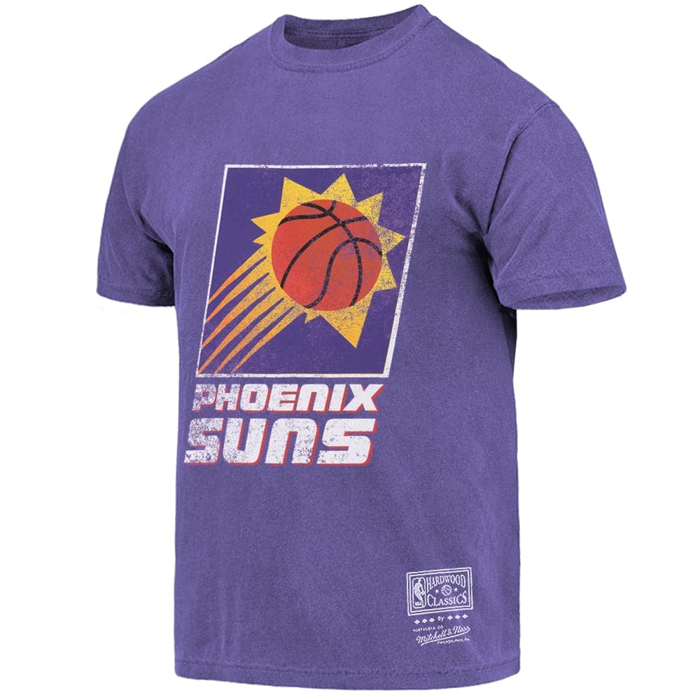 Mitchell And Ness T-Shirts Phoenix Suns Mitchell & Ness NBA HWC Big Logo Vintage T-Shirt - Faded Purple