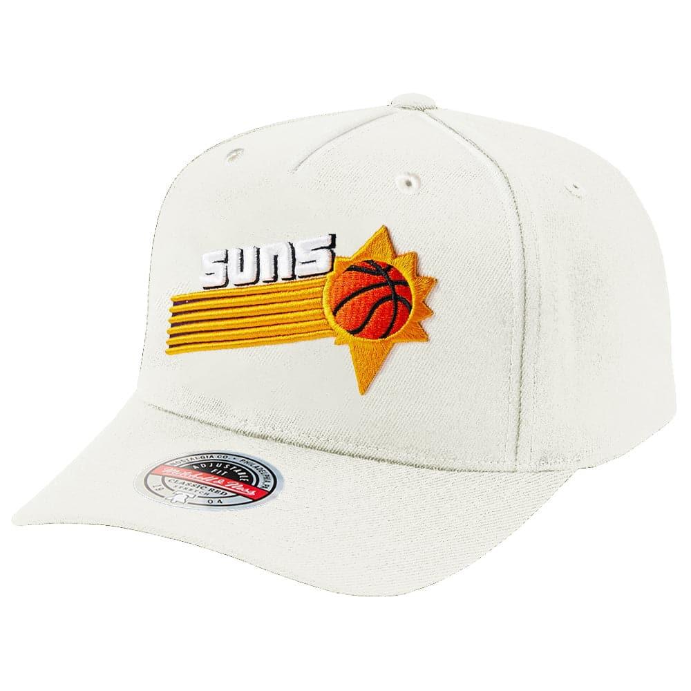 Mitchell And Ness Caps Phoenix Suns Mitchell & Ness NBA HWC Logo Classic Red Snapback Hat - Vintage White