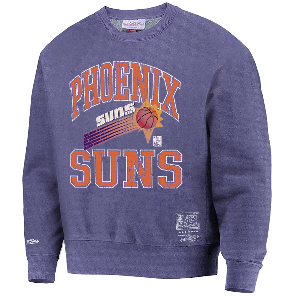 Mitchell And Ness Jumpers Phoenix Suns Mitchell & Ness NBA Ivy Arch Vintage Crew Jumper - Faded Purple