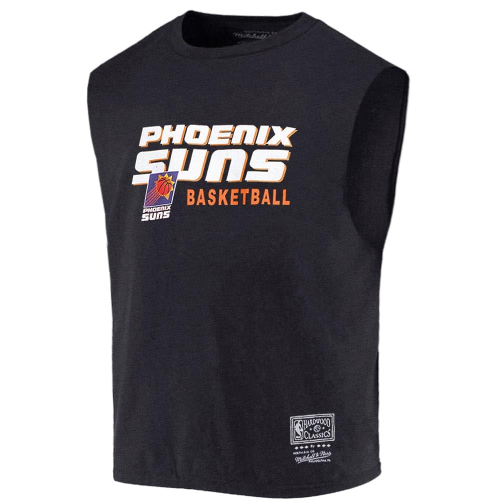 Mitchell And Ness T-Shirts Phoenix Suns Mitchell & Ness NBA Warm Up Oversized Vintage Muscle T-Shirt - Faded Black