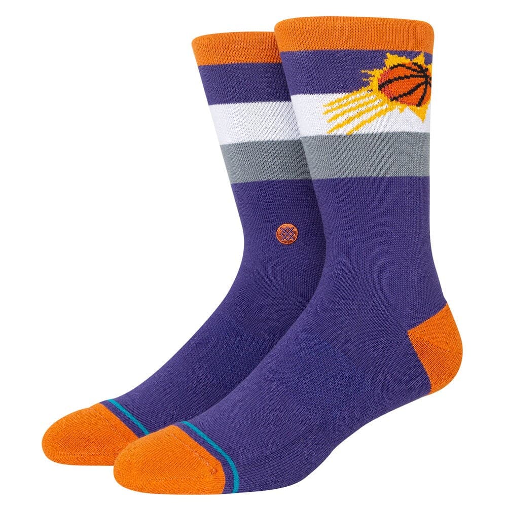 Stance Socks Large (9-12 US) Phoenix Suns Stance NBA Team Stripe Crew Socks - Purple