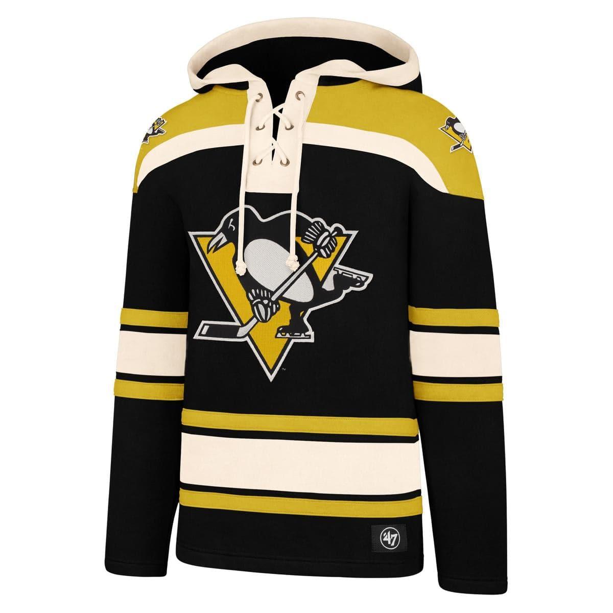 47 Brand Jumpers Pittsburgh Penguins '47 NHL Lacer Hoodie Jumper - Black