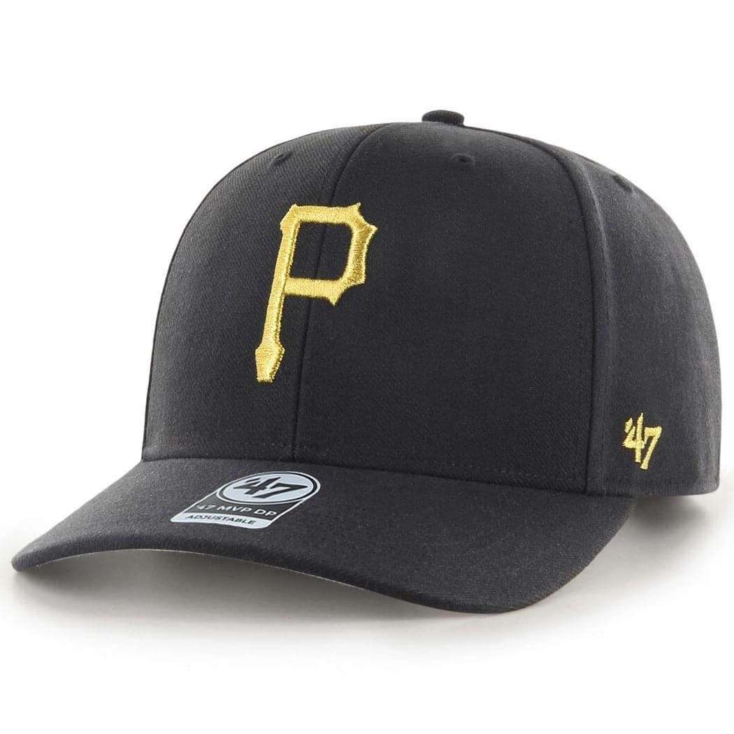 47 Brand Caps Pittsburgh Pirates '47 MLB Metallic Cold Zone MVP DP Pre-Curved Snapback Hat - Black