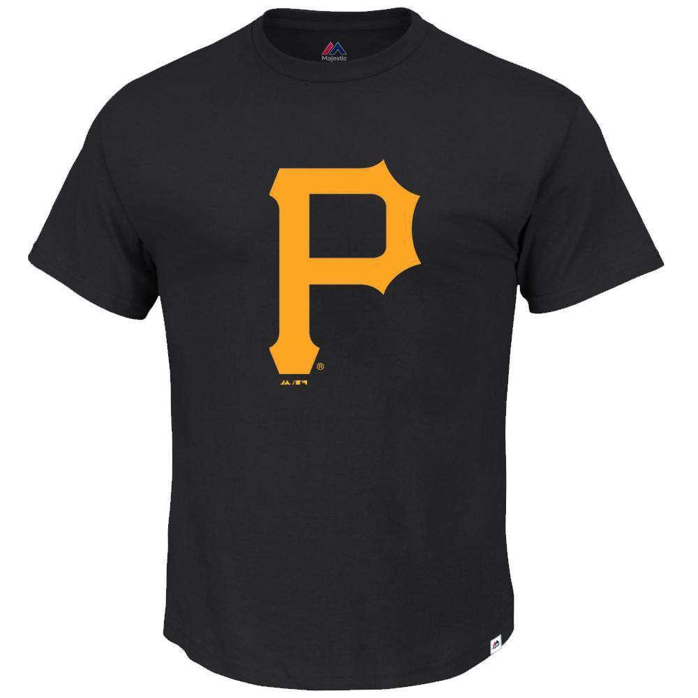 Majestic Athletic T-Shirts Pittsburgh Pirates Majestic MLB Precision Play T-Shirt - Black