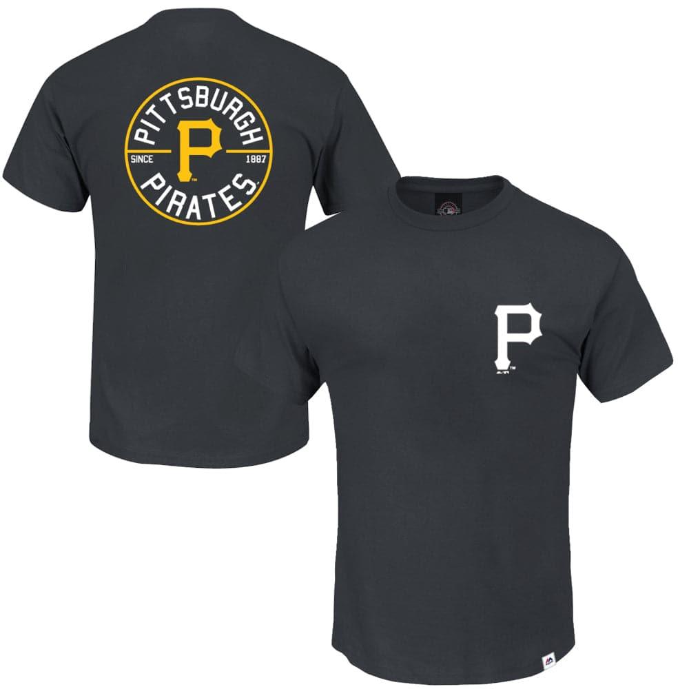 Majestic Athletic T-Shirts Pittsburgh Pirates Majestic MLB Syngar T-Shirt - Pirate Black