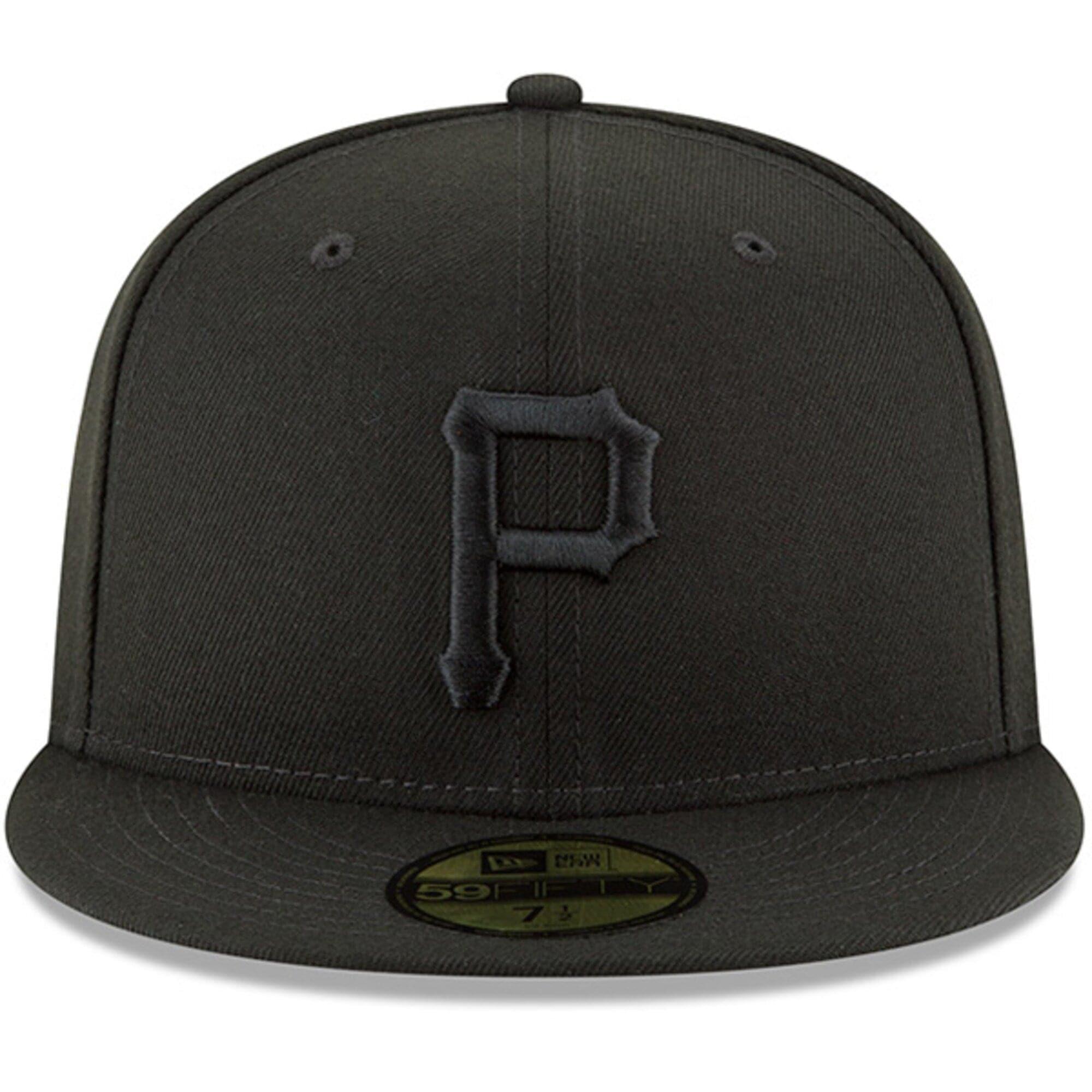 New Era Caps Pittsburgh Pirates New Era MLB Black On Black 59FIFTY Fitted Hat - Black
