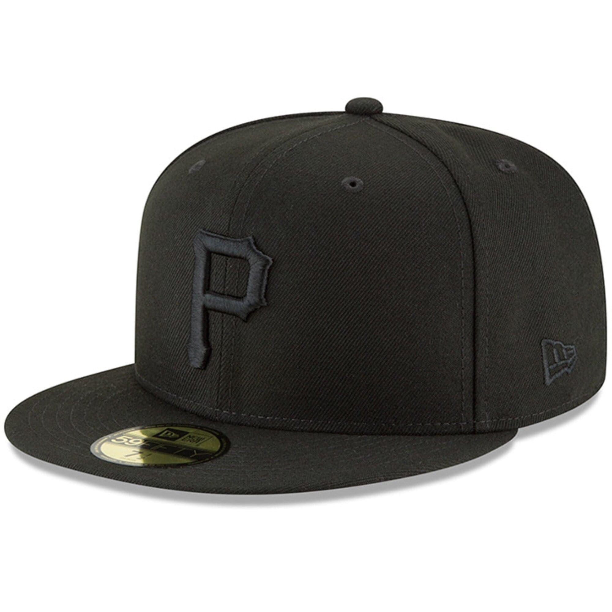 New Era Caps Pittsburgh Pirates New Era MLB Black On Black 59FIFTY Fitted Hat - Black