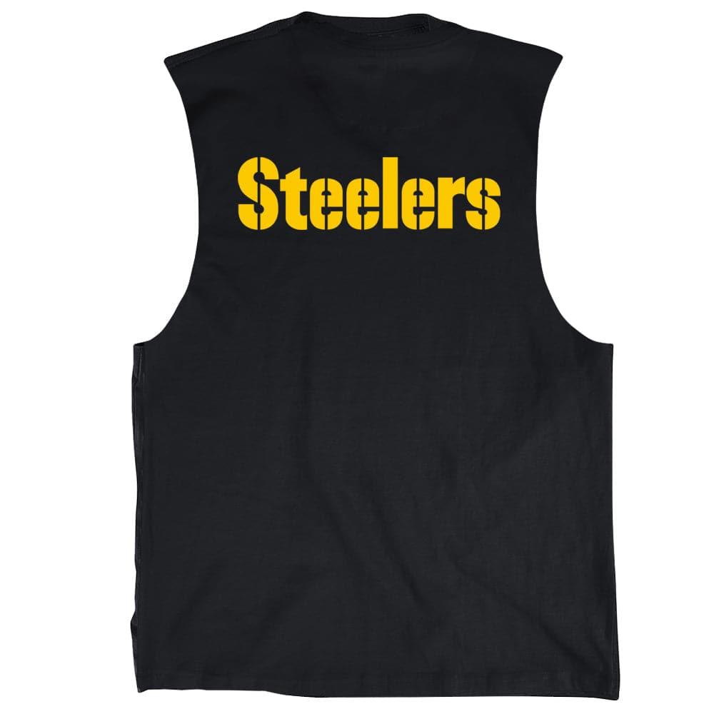 Mitchell And Ness T-Shirts Pittsburgh Steelers Mitchell & Ness NFL Retro Repeat Muscle T-Shirt - Black
