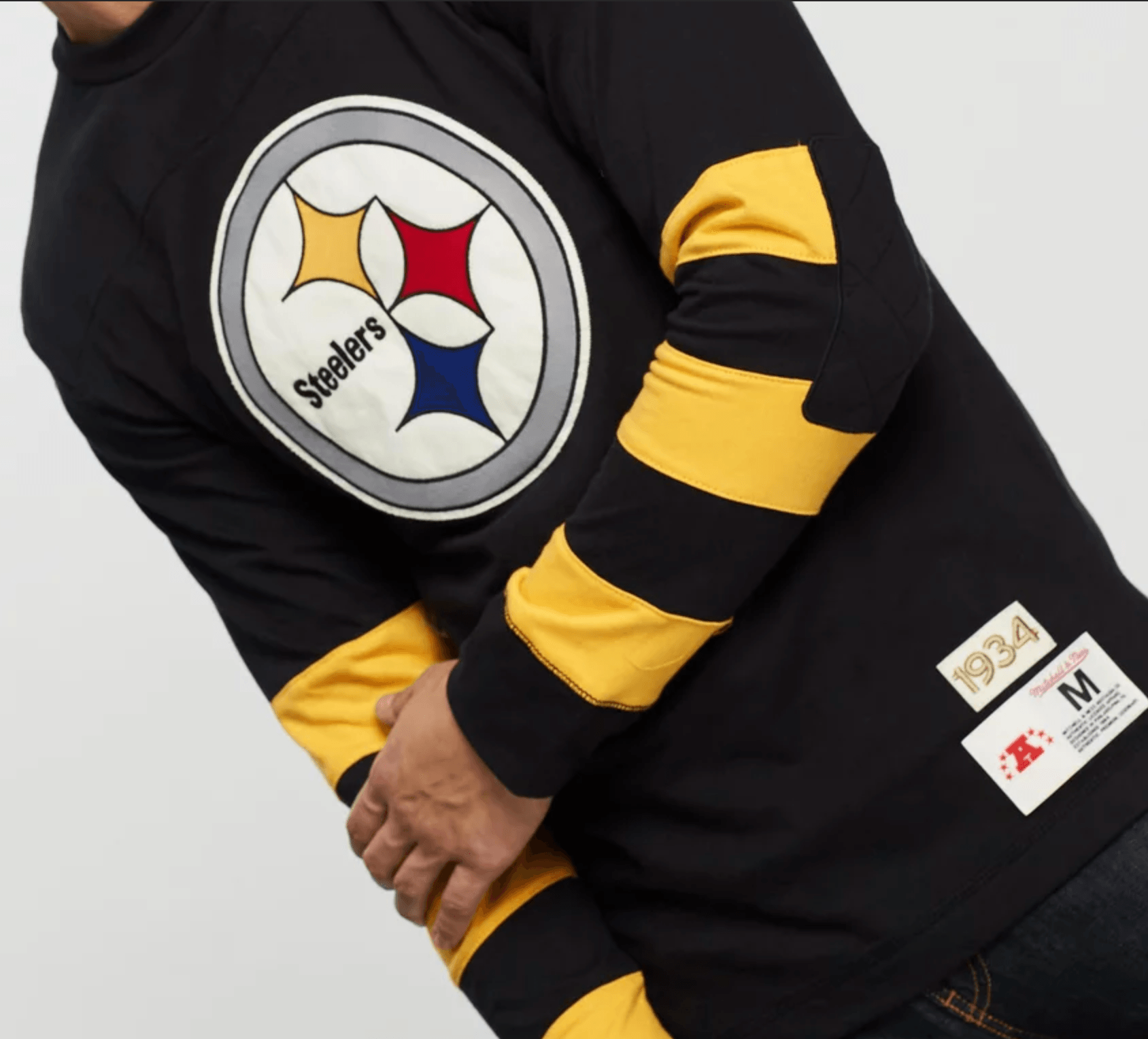 Mitchell And Ness T-Shirts Pittsburgh Steelers Mitchell & Ness NFL Team Inspired Long Sleeve T-Shirt - Black