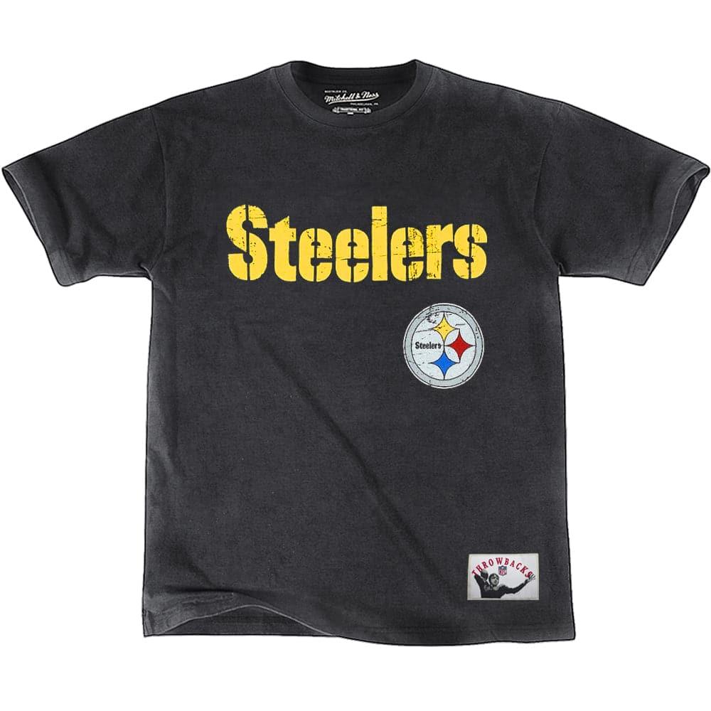 Mitchell And Ness T-Shirts Pittsburgh Steelers Mitchell & Ness NFL Vintage Team T-Shirt - Faded Black