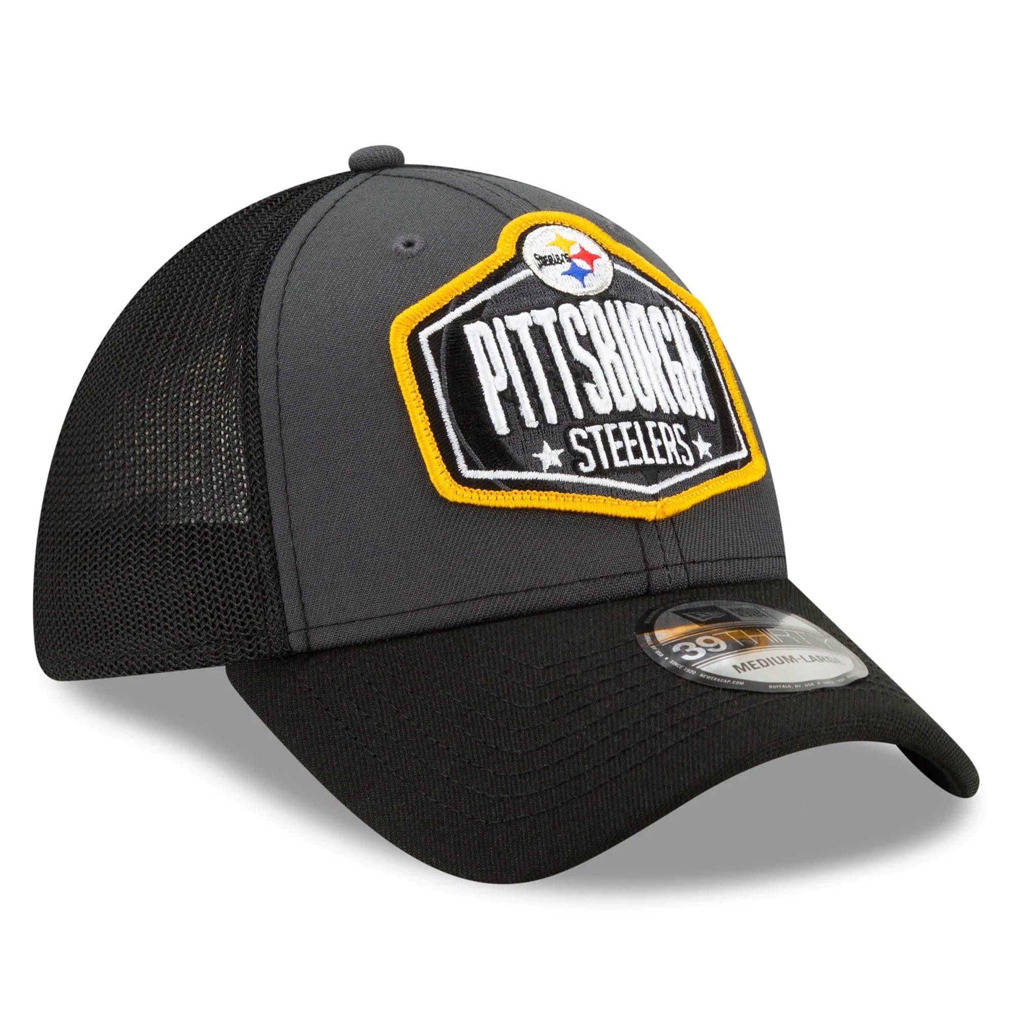 New Era Caps Pittsburgh Steelers New Era 2021 NFL Draft 39THIRTY Flex Fit Curve Hat - Graphite