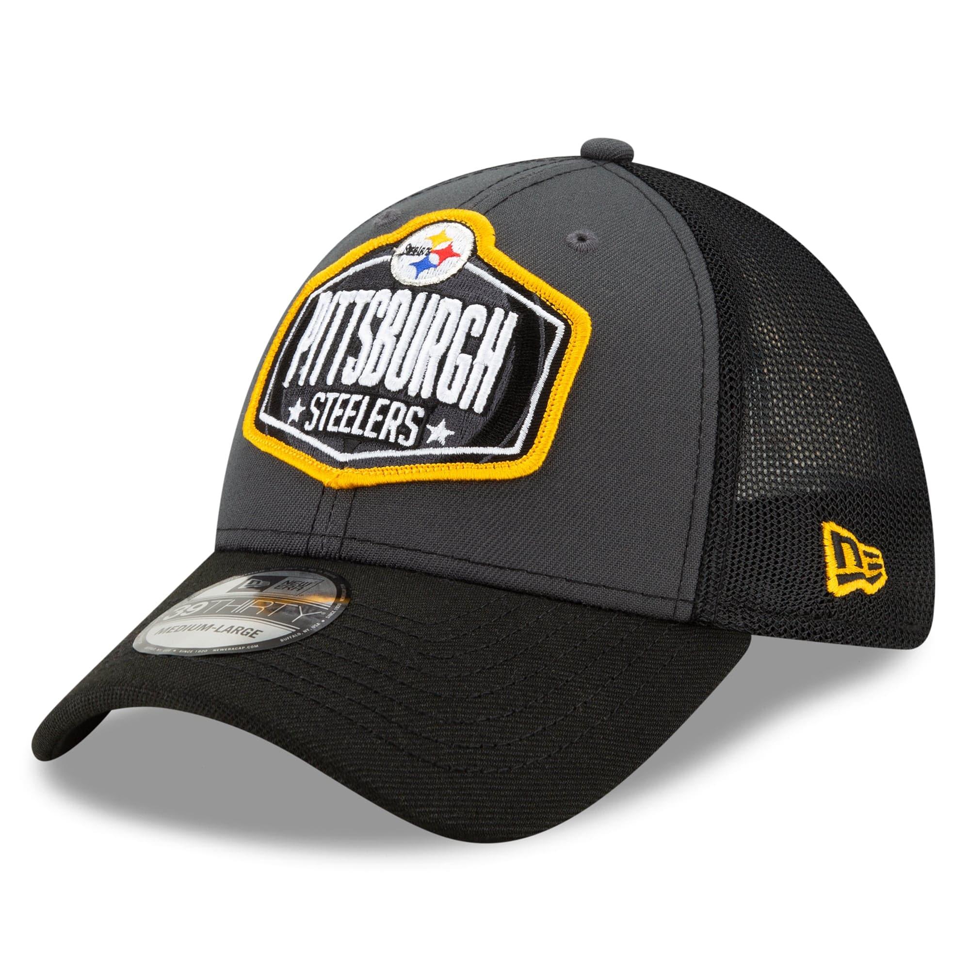New Era Caps Pittsburgh Steelers New Era 2021 NFL Draft 39THIRTY Flex Fit Curve Hat - Graphite