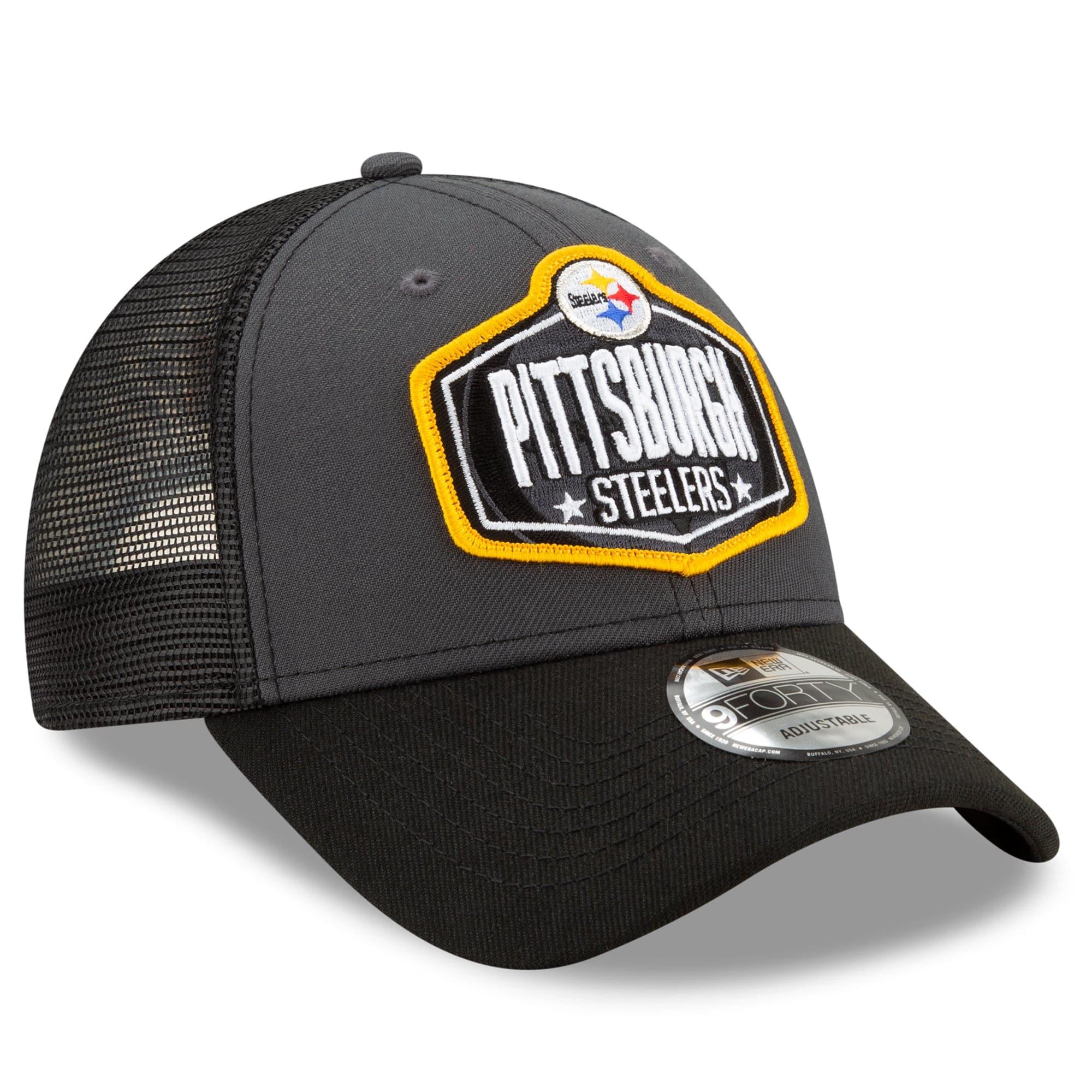 New Era Caps Pittsburgh Steelers New Era 2021 NFL Draft 9FORTY Snapback Curve Hat - Graphite