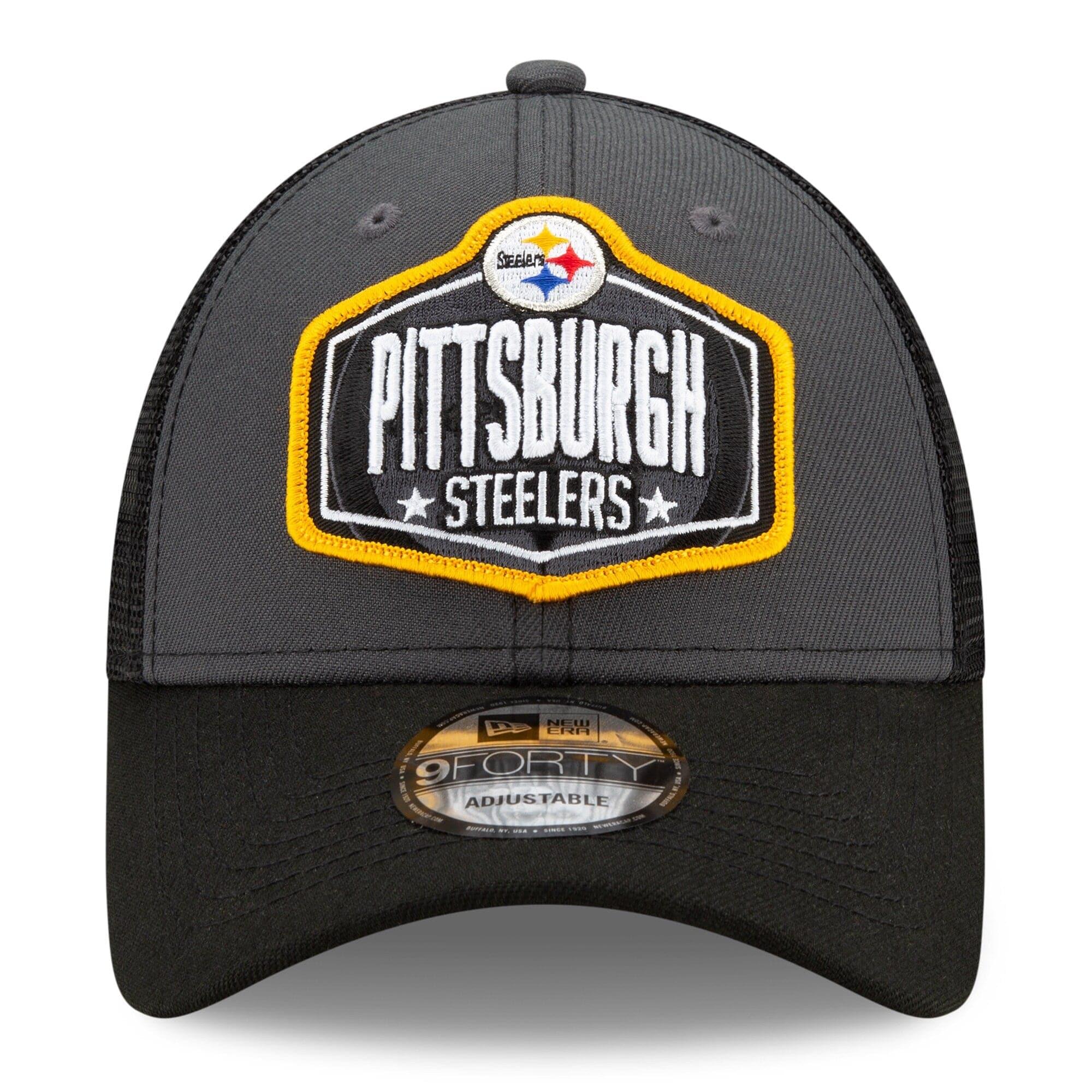 New Era Caps Pittsburgh Steelers New Era 2021 NFL Draft 9FORTY Snapback Curve Hat - Graphite