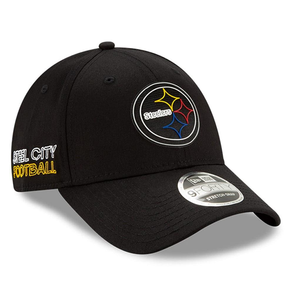 New Era Caps Pittsburgh Steelers New Era NFL 2020 Draft 9FORTY Stretch Snapback Curve Hat - Black