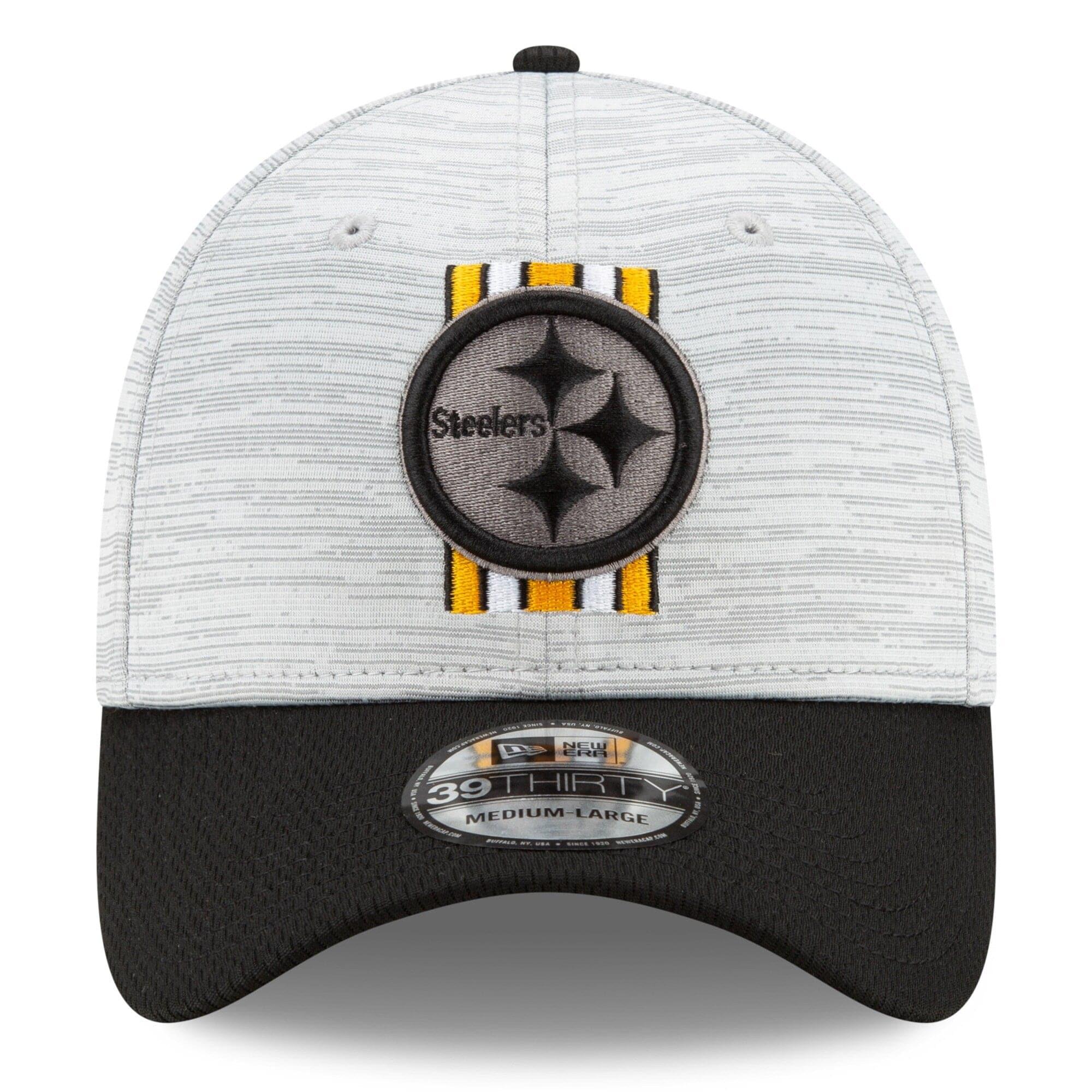 New Era Caps Pittsburgh Steelers New Era NFL 2021 Training Camp 39THIRTY Flex Fit Curve Hat - Grey