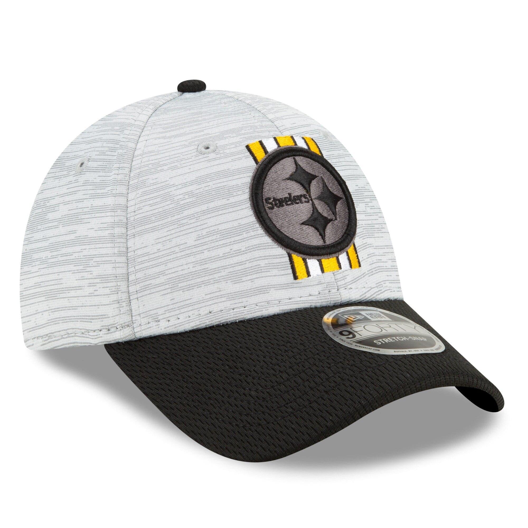 New Era Caps Pittsburgh Steelers New Era NFL 2021 Training Camp 9FORTY Curve Stretch Snapback Hat - Grey