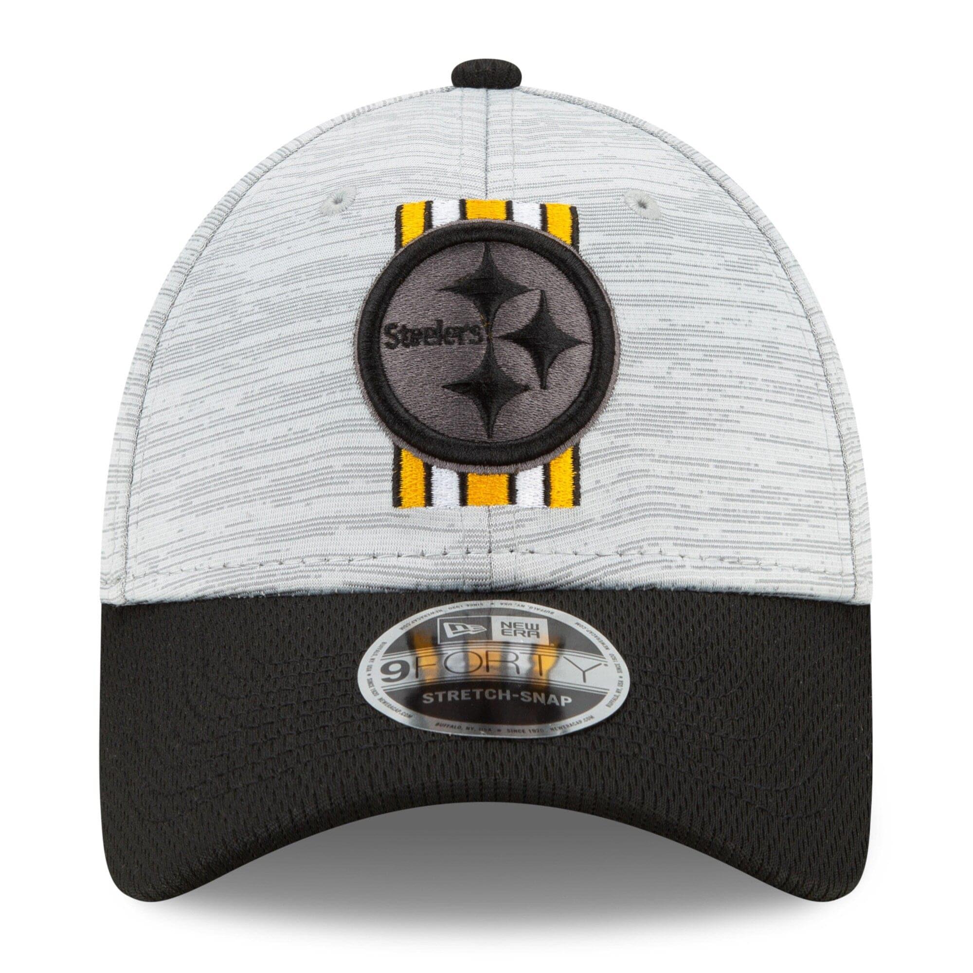 New Era Caps Pittsburgh Steelers New Era NFL 2021 Training Camp 9FORTY Curve Stretch Snapback Hat - Grey