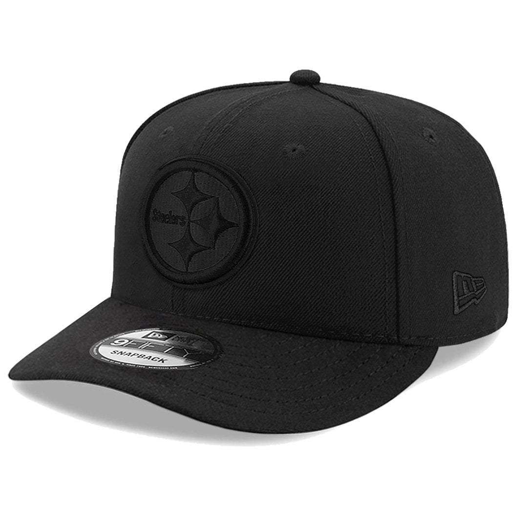 New Era Caps Pittsburgh Steelers New Era NFL Black On Black Pre-Curved 9FIFTY Snapback Hat