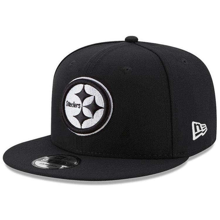 New Era Caps Pittsburgh Steelers New Era NFL Black & White 9FIFTY Snapback Hat