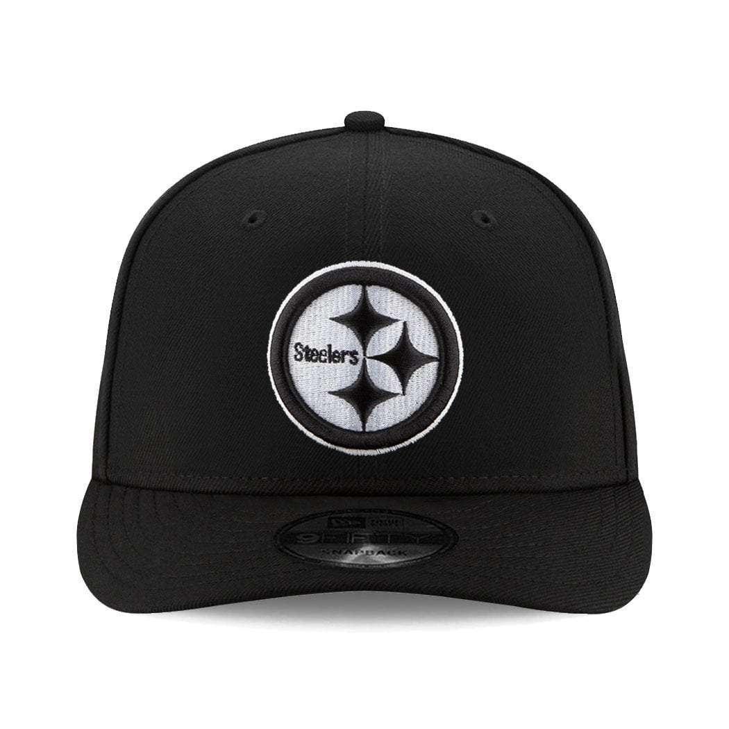New Era Caps Pittsburgh Steelers New Era NFL Black & White Pre-Curved 9FIFTY Snapback Hat