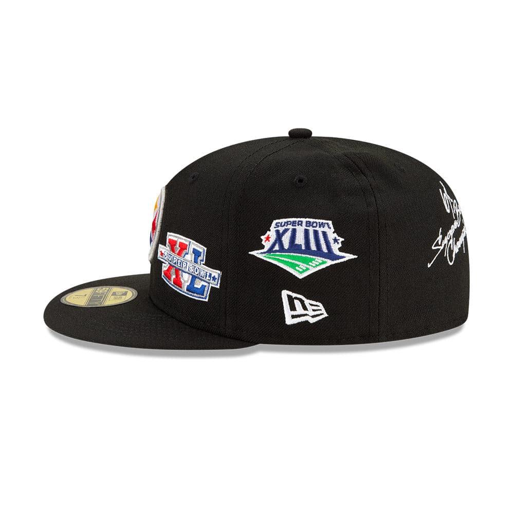 New Era Caps Pittsburgh Steelers New Era NFL Champions Patch 59FIFTY Fitted Hat - Black