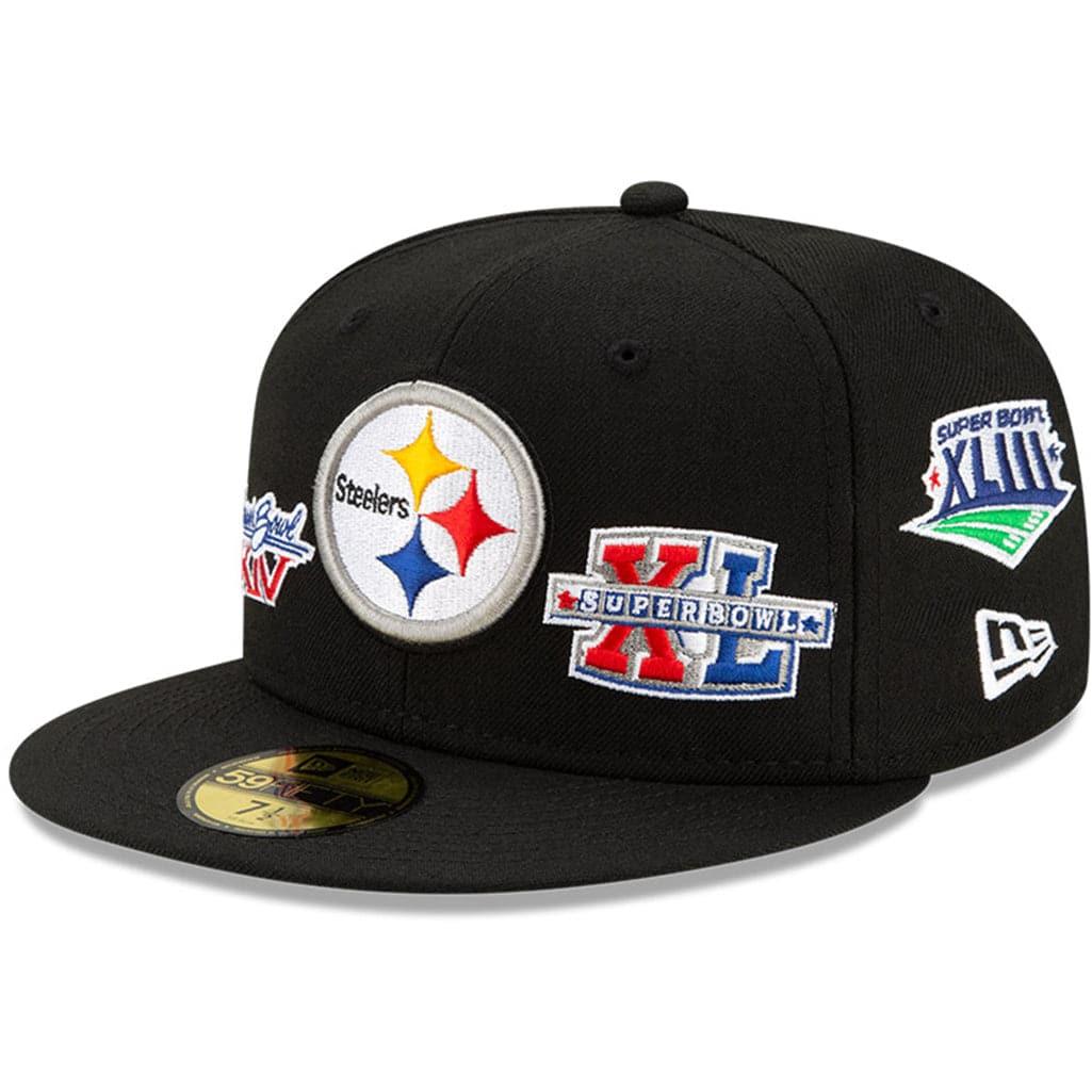 New Era Caps Pittsburgh Steelers New Era NFL Champions Patch 59FIFTY Fitted Hat - Black