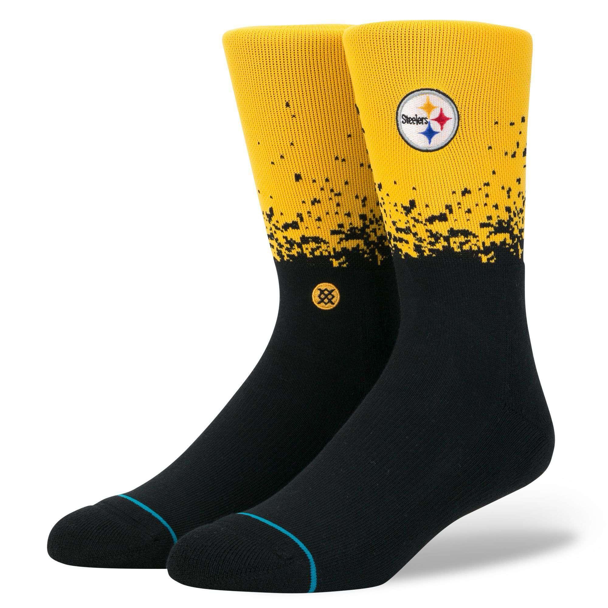 Stance Socks Large (9-12 US) Pittsburgh Steelers Stance NFL Fade Crew Socks - Yellow
