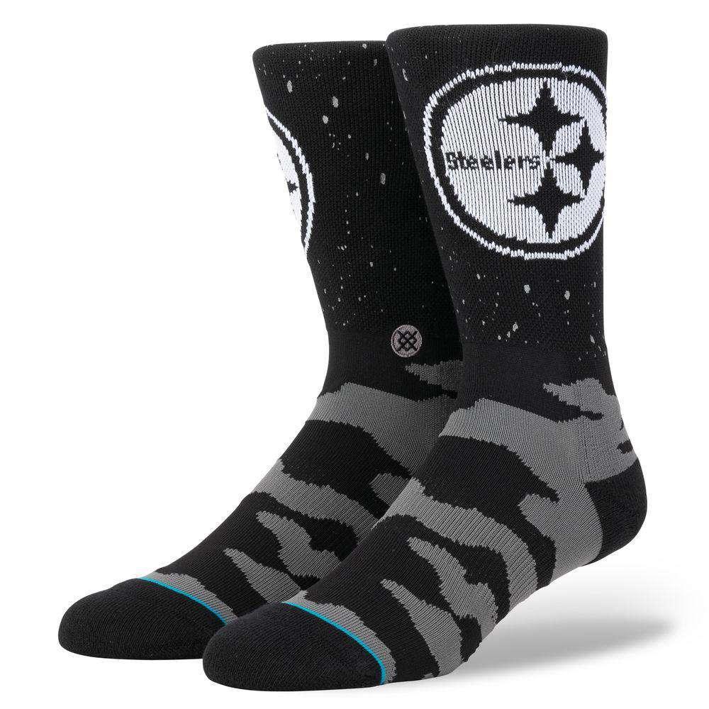 Stance Socks Large (9-12 US) Pittsburgh Steelers Stance NFL Reflective Crew Socks - Black