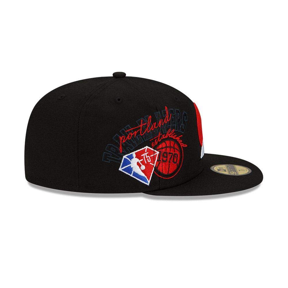 New Era Caps Portland Trail Blazers New Era NBA 21-22 Back Half 59FIFTY Fitted Hat - Black