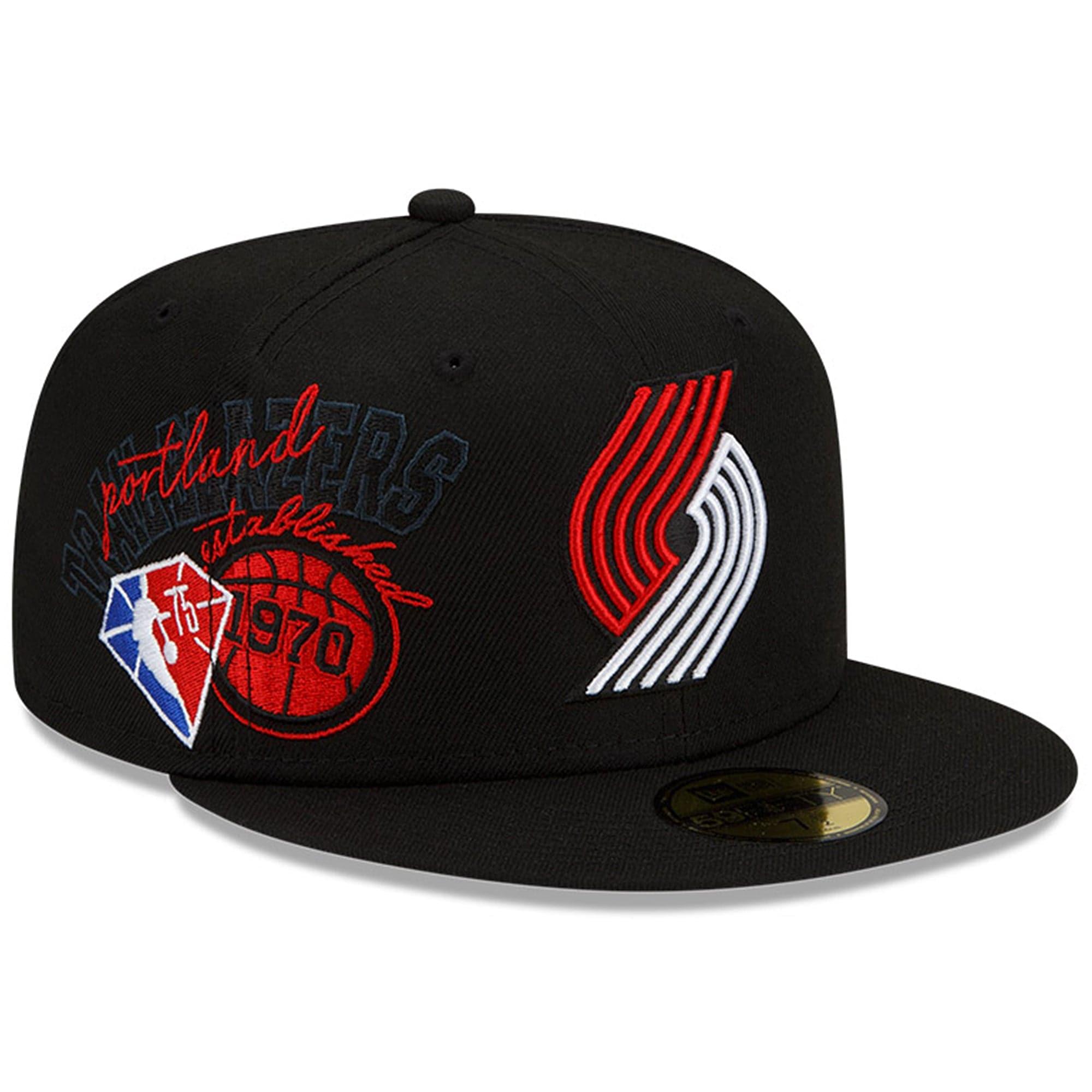 New Era Caps Portland Trail Blazers New Era NBA 21-22 Back Half 59FIFTY Fitted Hat - Black