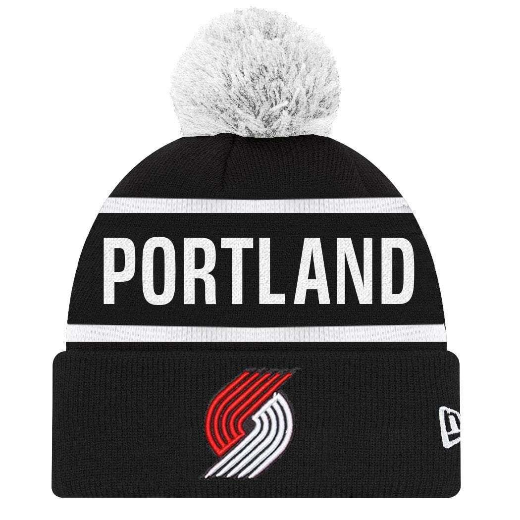 New Era Beanies Portland Trail Blazers New Era NBA Team On Fire Knit Beanie - Black