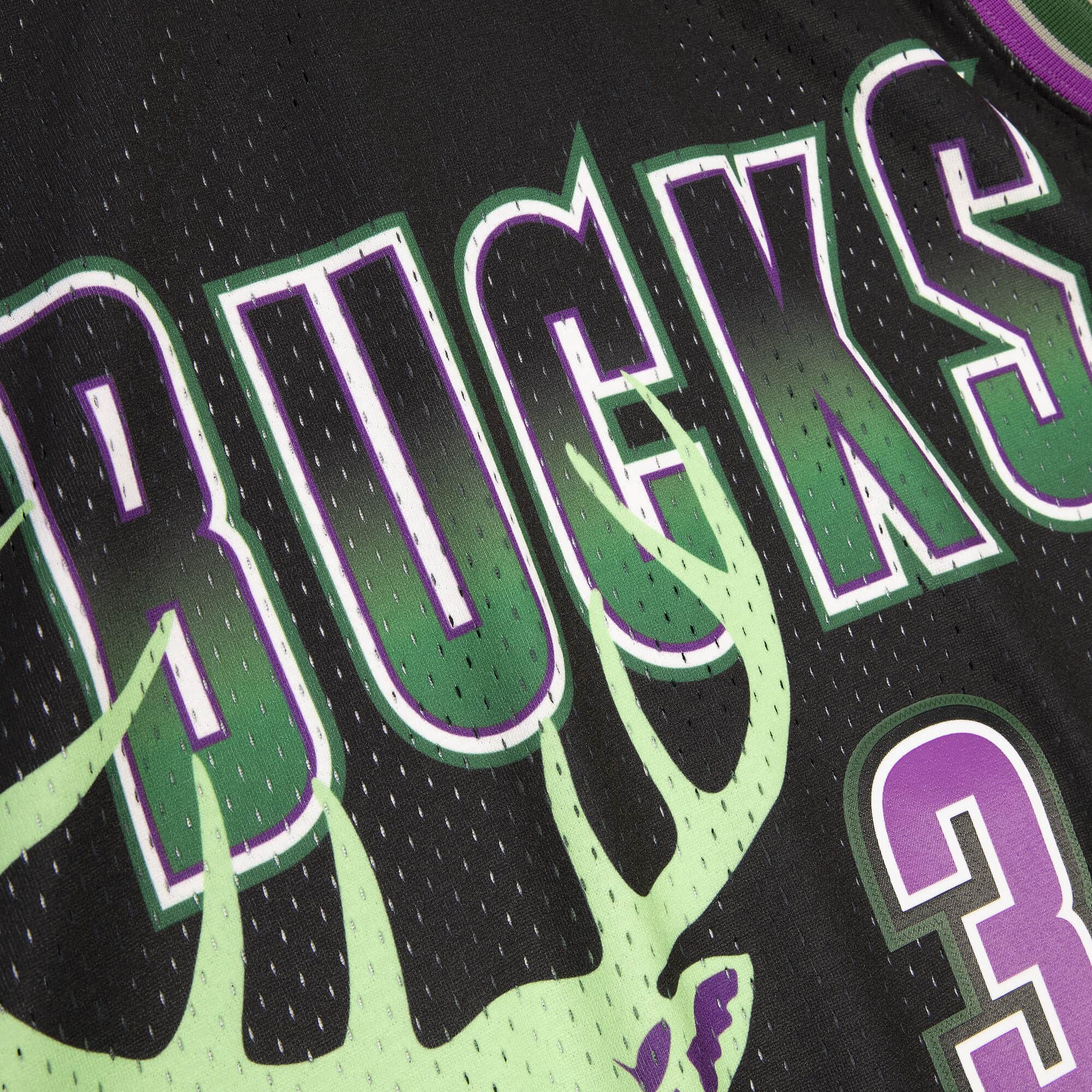 Mitchell And Ness Jerseys Ray Allen Milwaukee Bucks Mitchell & Ness NBA Reload 2.0 96-97 Swingman Jersey - Black