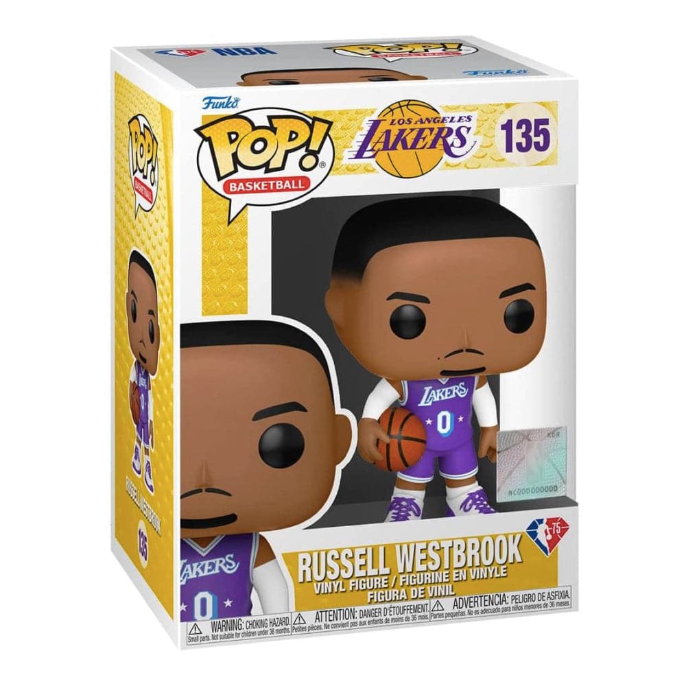 Funko Figures Russell Westbrook Los Angeles Lakers Funko NBA 21-22 City Edition Pop Figure - Purple