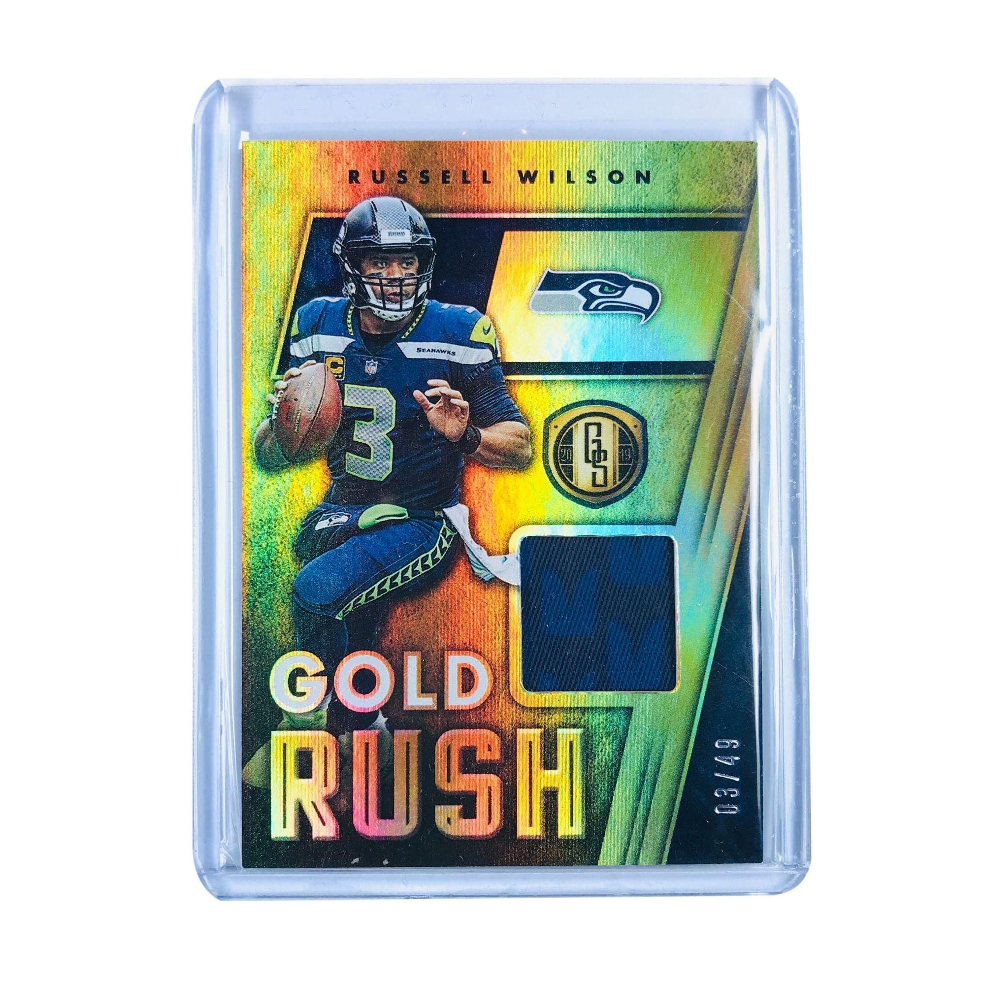 Panini Cards Russell Wilson Seattle Seahawks 2019 Panini Gold Rush GR-26 Patch NFL /49 Card