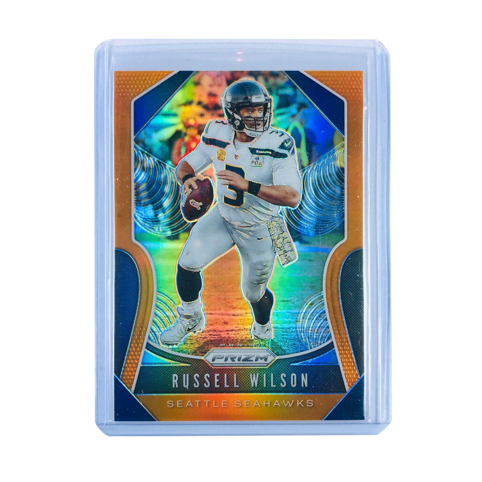 Panini Cards Russell Wilson Seattle Seahawks 2019 Panini Prizm NFL Orange /249 Card