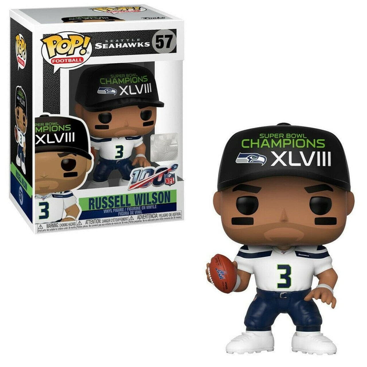 Funko Figures Russell Wilson Seattle Seahawks NFL Funko 57 Pop Vinyl 3.75" Figure - SB Champ