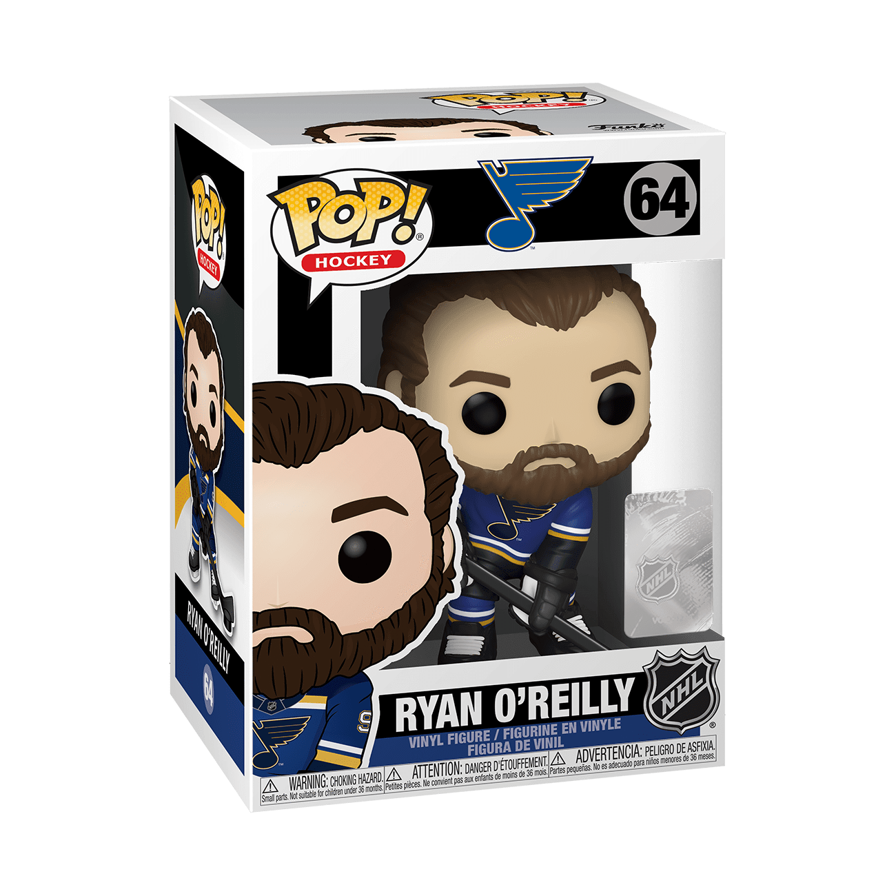 Funko Figures Ryan O'Reilly St Louis Blues Funko NHL Pop 3.75" 64 Figure - Blue