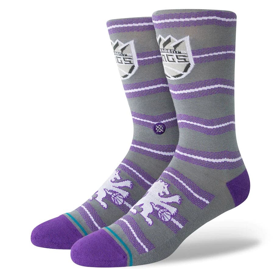 Stance Socks Large (9-12 US) Sacramento Kings Stance NBA 22-23 City Edition Crew Socks - Grey