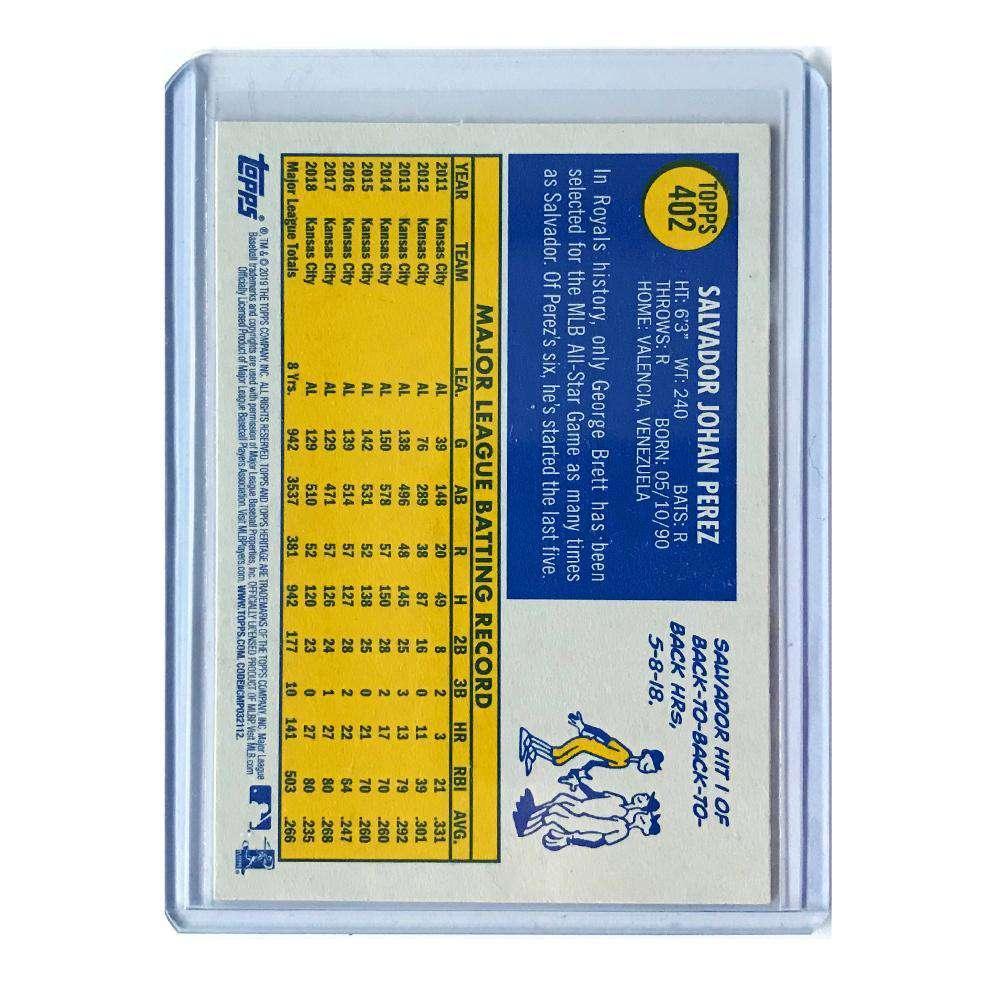 Topps Cards Salvador Perez Kansas City Royals 2019 Topps Heritage French Text #402 Card