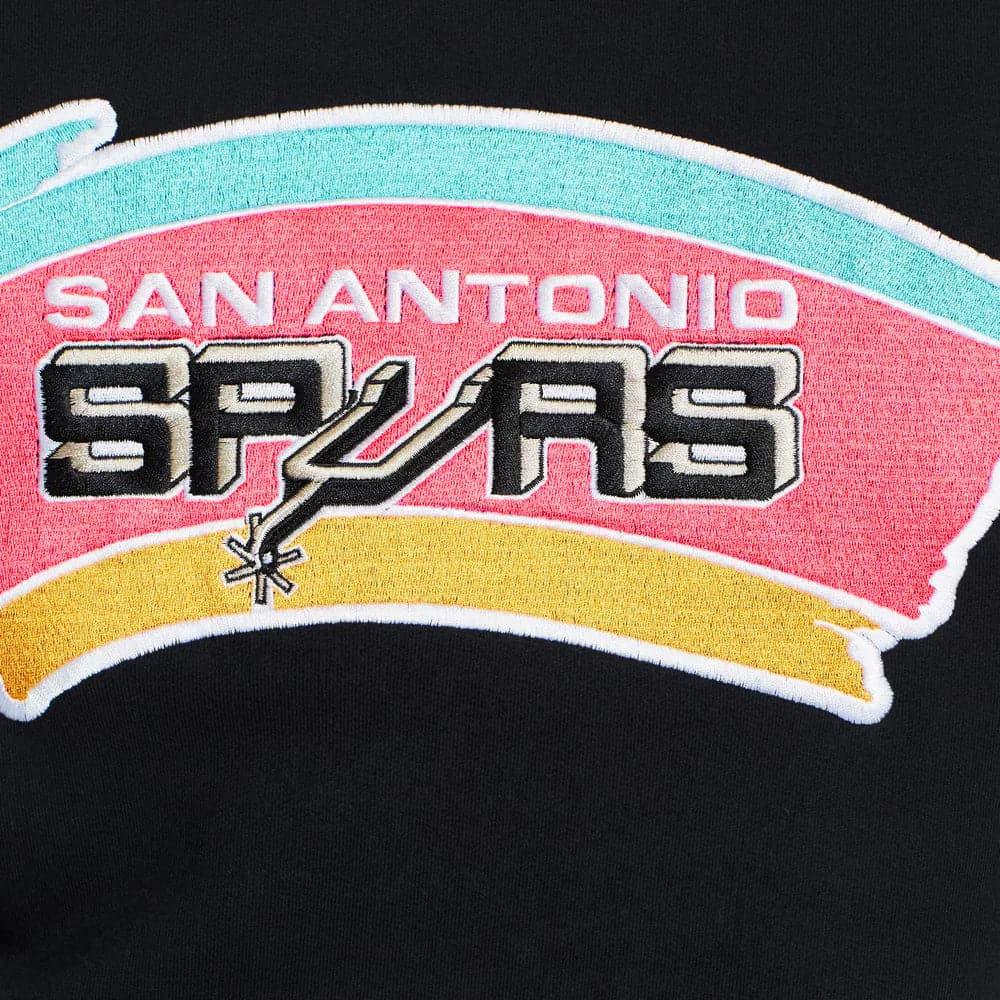 Mitchell And Ness Jumpers San Antonio Spurs Mitchell & Ness NBA Embroidered HWC Logo Crew Jumper - Black