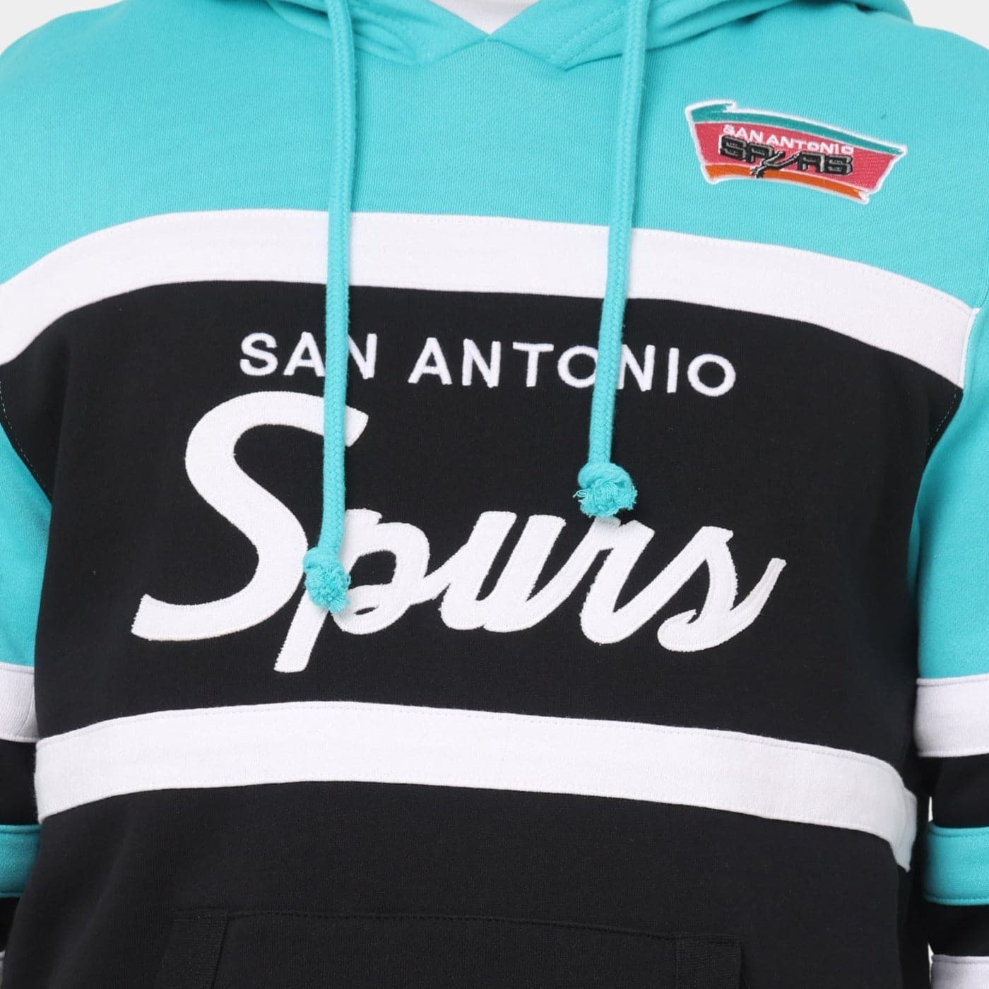 Mitchell And Ness Jumpers San Antonio Spurs Mitchell & Ness NBA Head Coach Hoodie Jumper - Teal