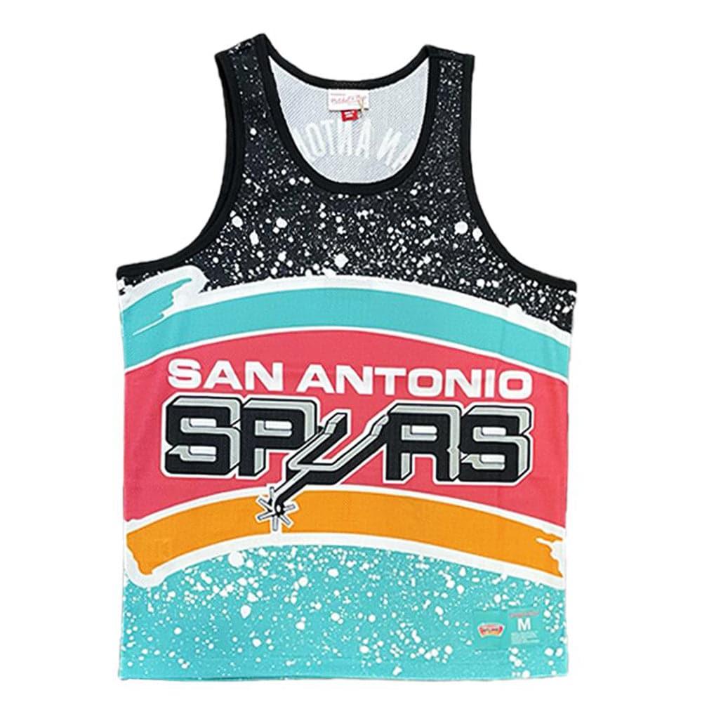 Mitchell And Ness T-Shirts San Antonio Spurs Mitchell & Ness NBA Jumbotron Subliminated Tank Top