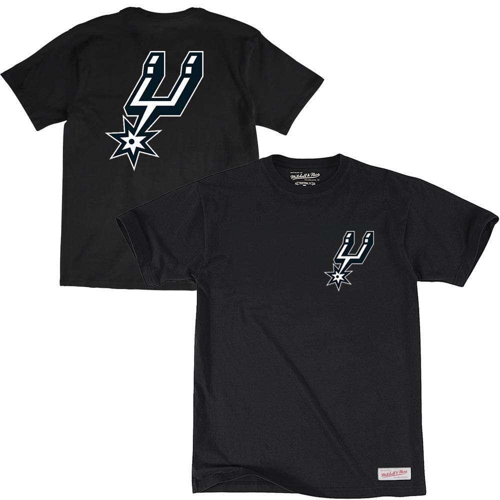 Mitchell And Ness T-Shirts San Antonio Spurs Mitchell & Ness NBA Mono Logo T-Shirt - Black