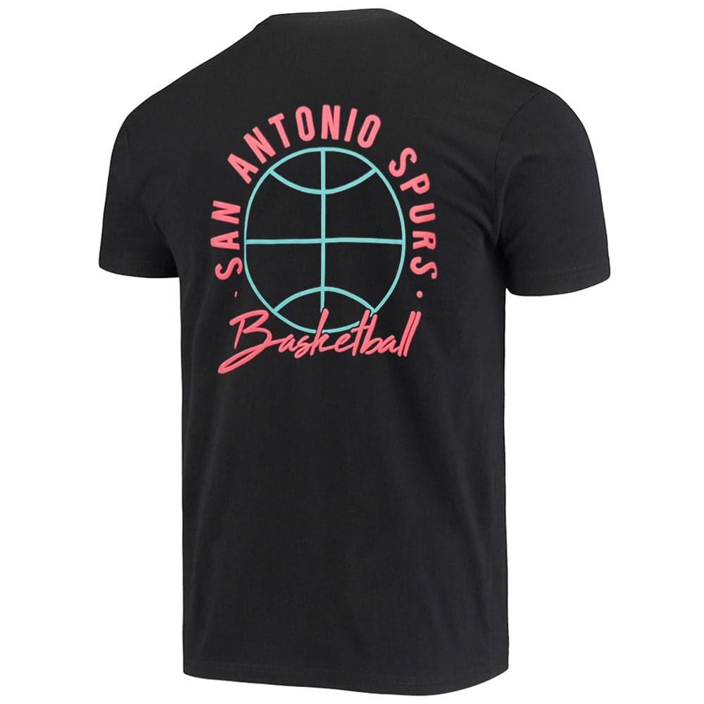 Mitchell And Ness T-Shirts San Antonio Spurs Mitchell & Ness NBA Retro Split T-Shirt - Black